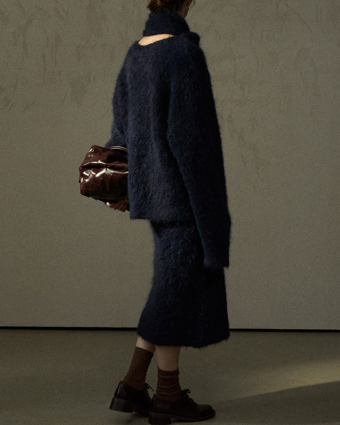 スカーフカラーオーバーニットプルオーバー 10279