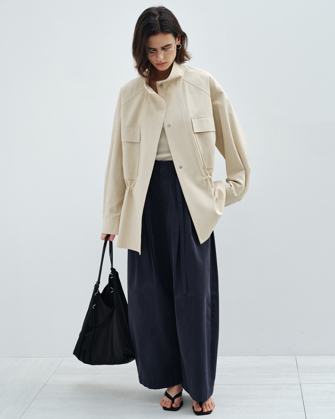 フィックスポイントタイウエストワイドパンツ 10583