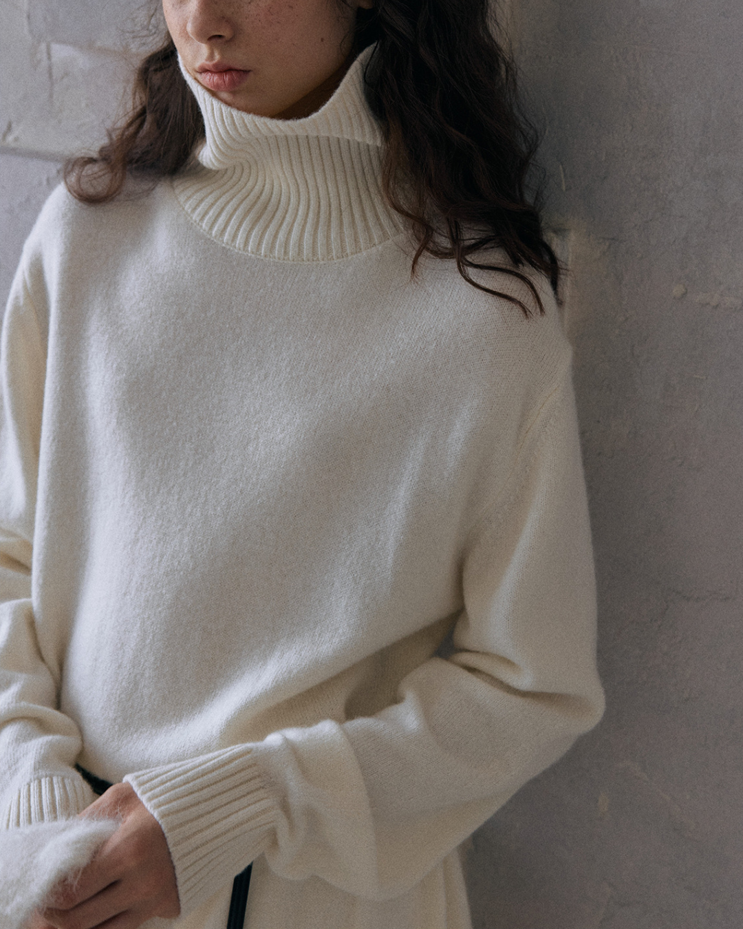 ハイカラーニットワンピース 10175