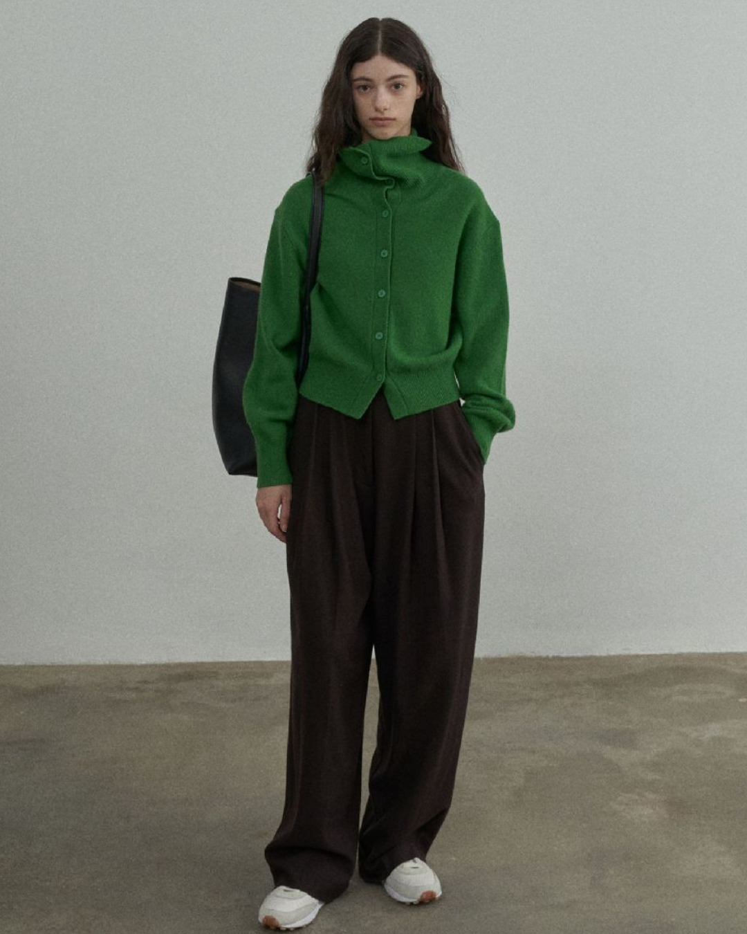 ツーウェイハイネックウォームニットカーディガン 10341