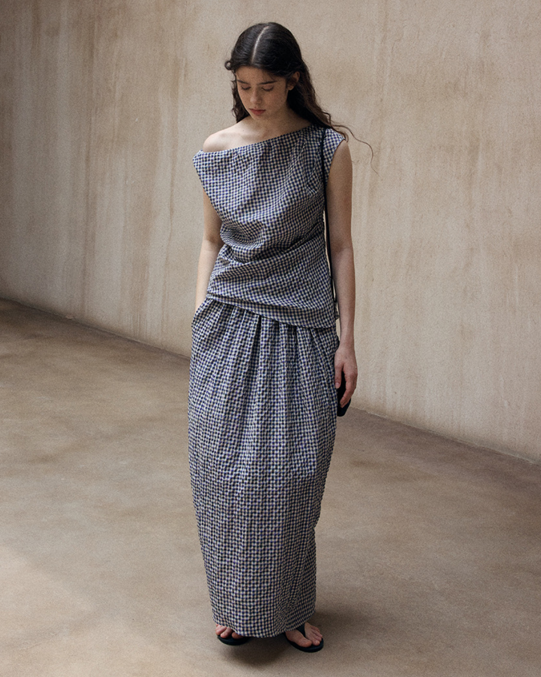 カーブフォルムチェックスカート 10506