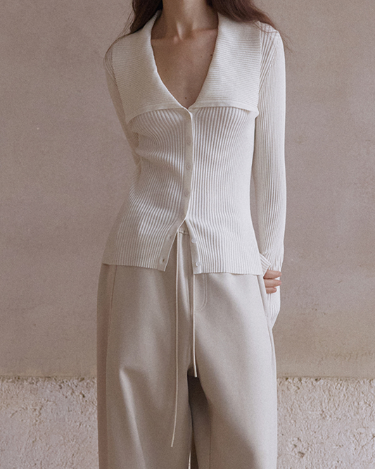 シェルボタンスリムフィットカーディガン 10103