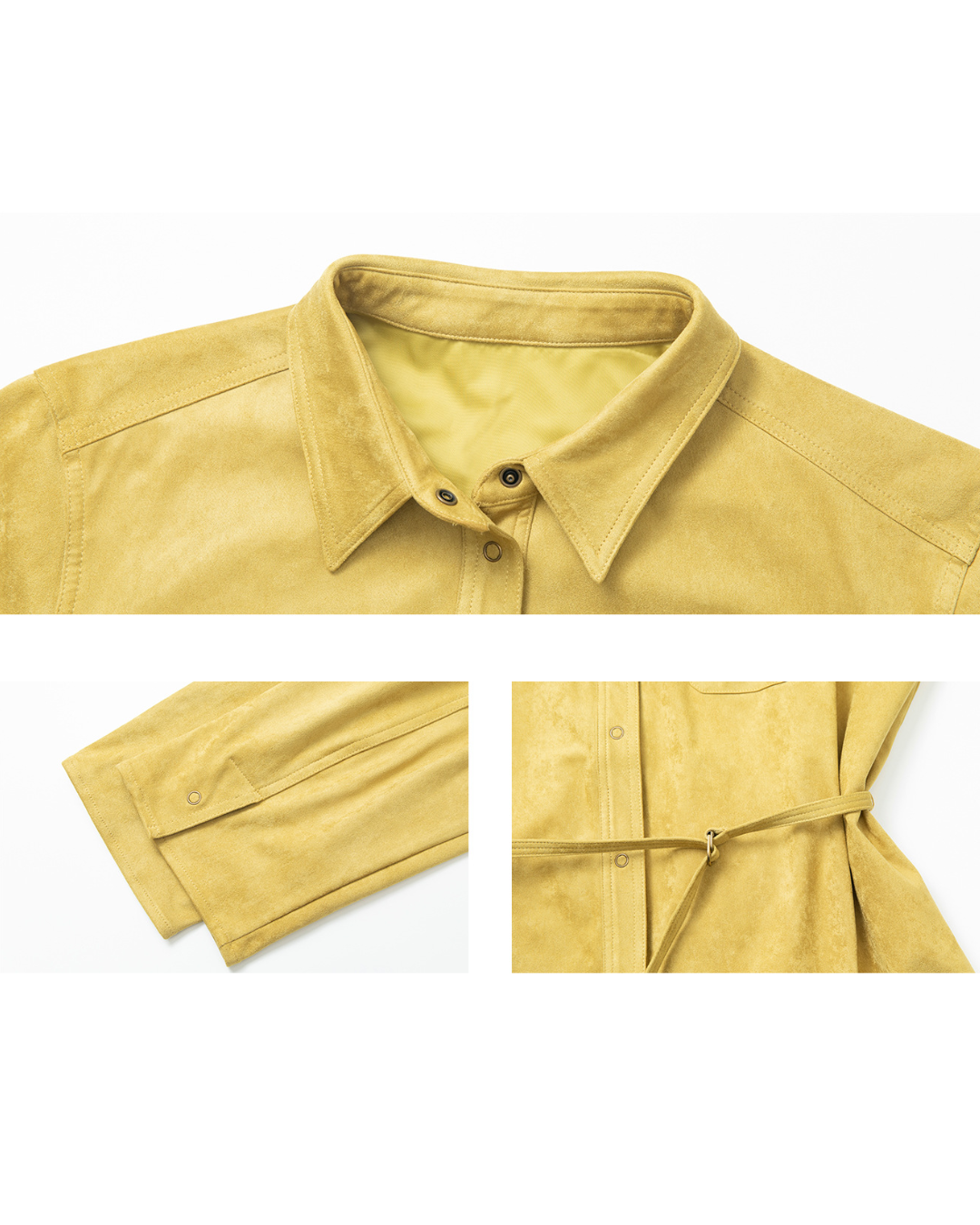 ウエストストラップスエードロングシャツ 10098
