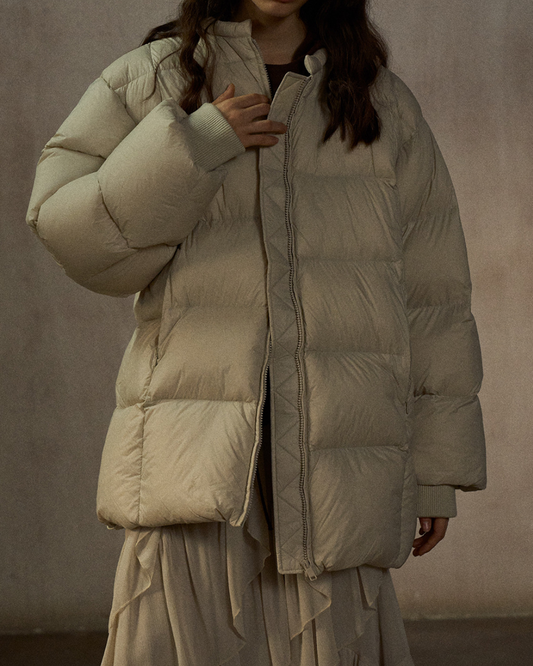 クルーネックミディキルティングコート 10271