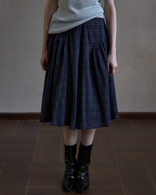 サイドリストリクトグリッドミディスカート 10621