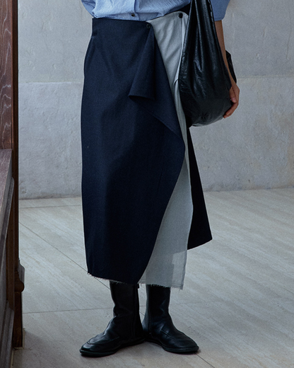 イレギュラーラップロングスカート 10185