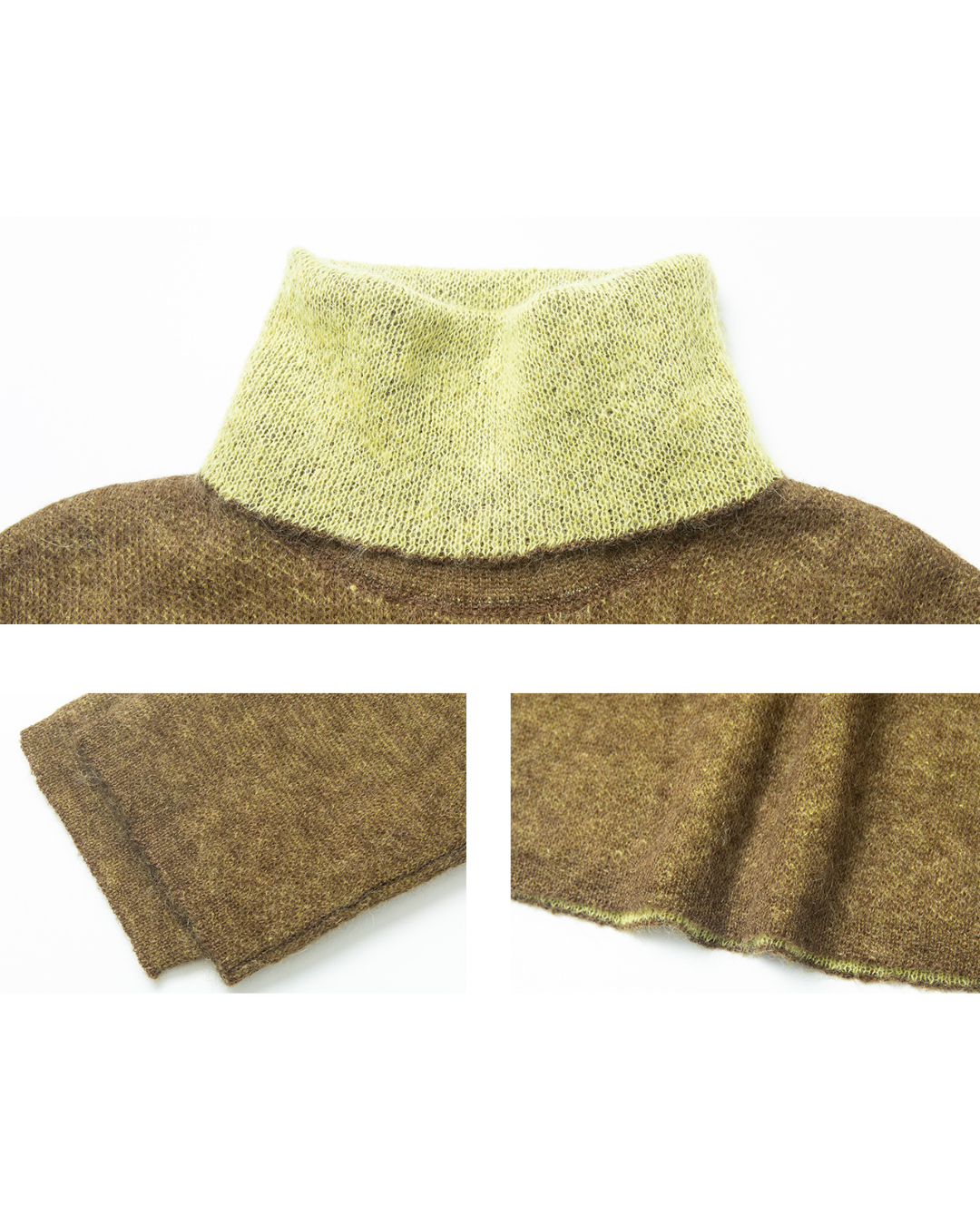 ハイカラーコントラストニットプルオーバー 10196