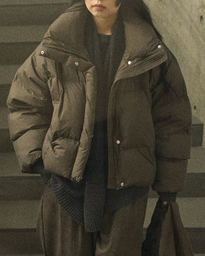 スタンドカラーショートダウンコート 10270