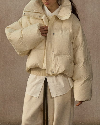 スタンドカラーショートダウンコート 10273