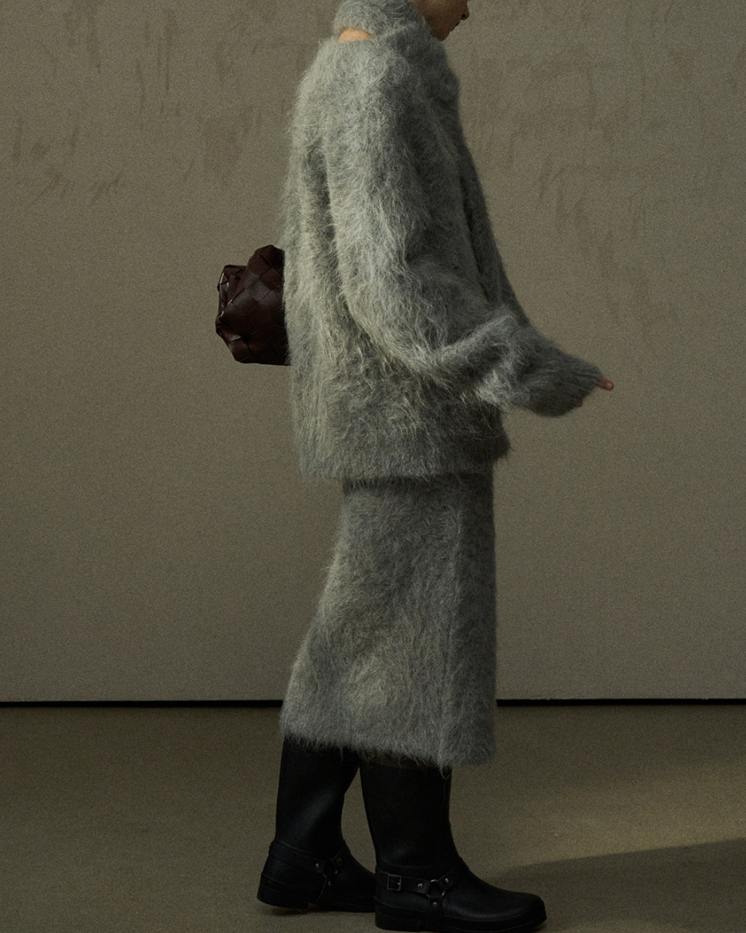 スカーフカラーオーバーニットプルオーバー 10279