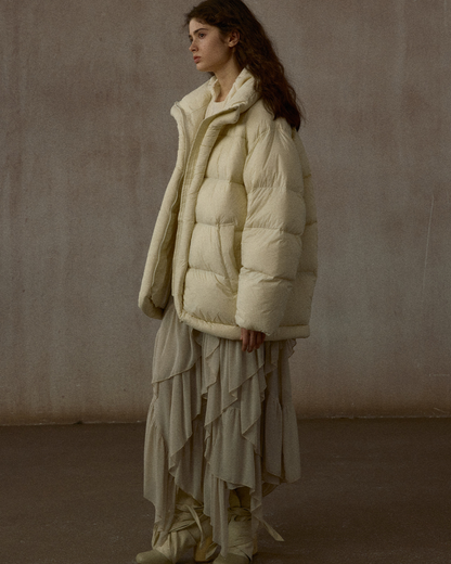 スタンドカラーシンプルミディコート 10306