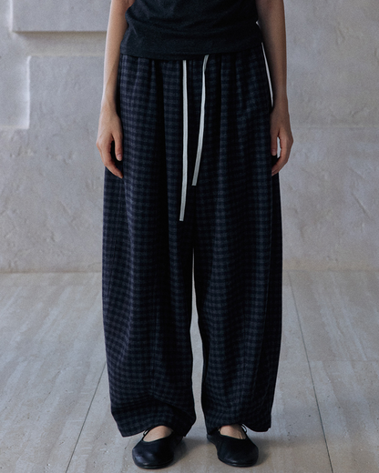 ウエストシャーリングチェック柄パンツ 10180
