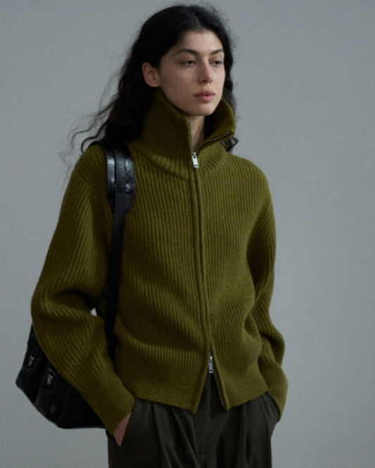 タートルネックジッパーニットプルオーバー 10164