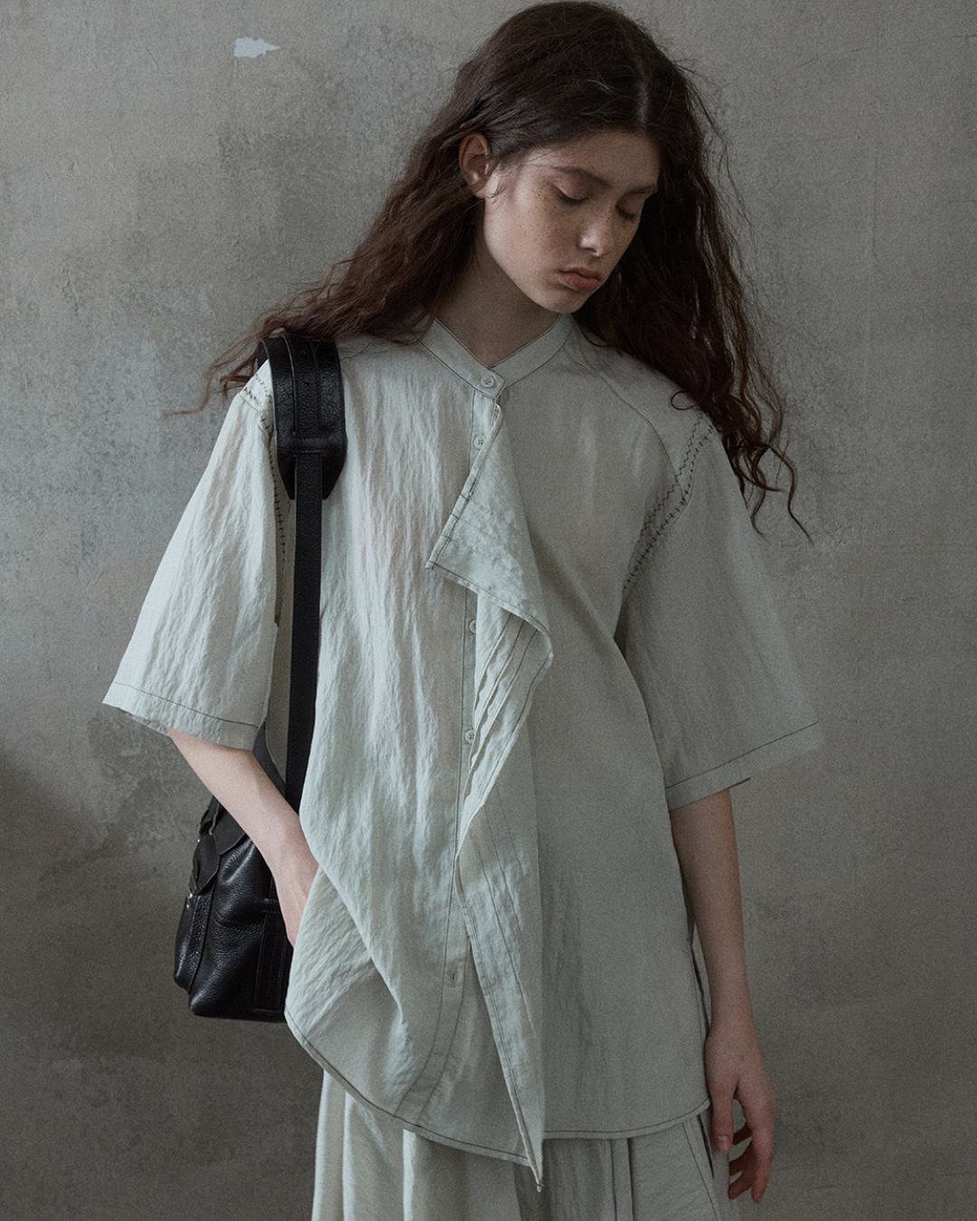 シャープカラーブラウス 10507