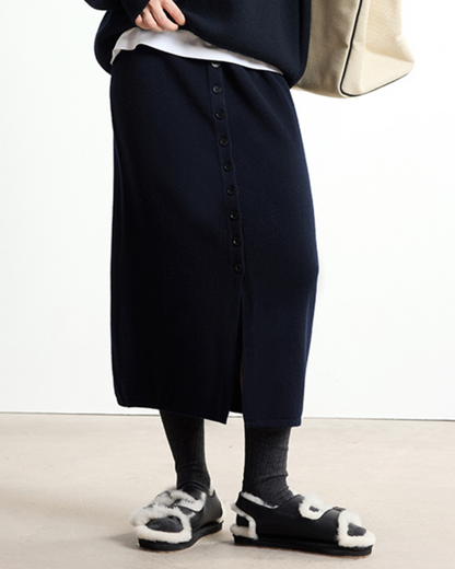 フロントスリットボタンデザインロングスカート 10329