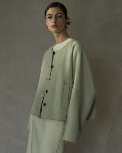 シェルネックマットショートコート 10428