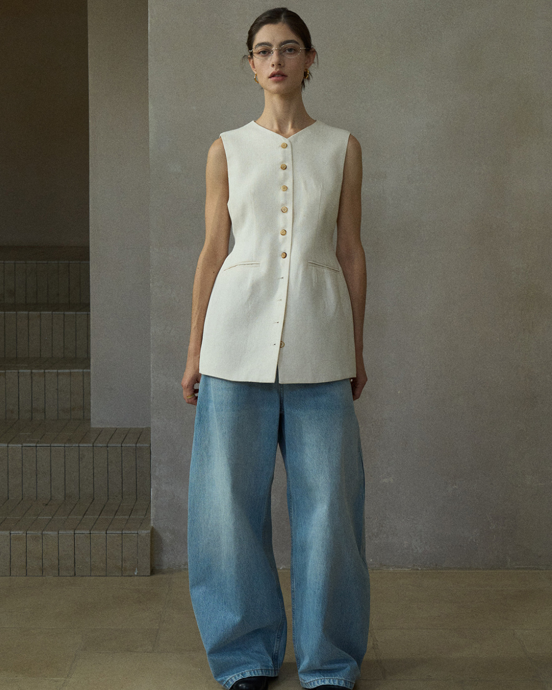 シャープVネックベスト 10441