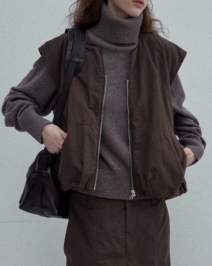 レイヤードジッパーベスト 10181