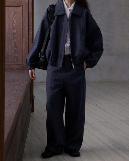 ドロップショルダーヘリンボーンジャケット 10186