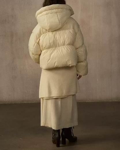 フーディーショートソフトダウンコート 10235