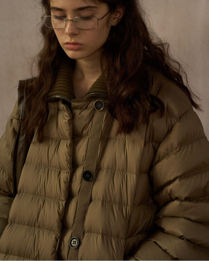 キルティングダウンミディコート 10252