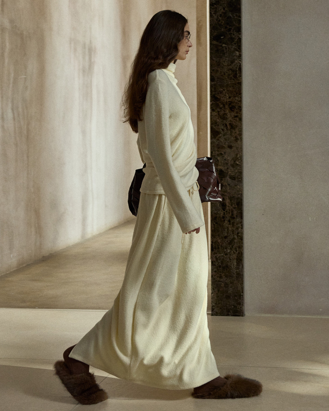 スリットロングニットスカート 10487