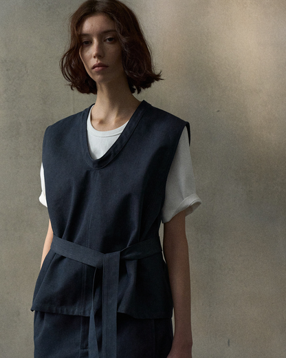 デニムライクストラップVネックベスト 10347