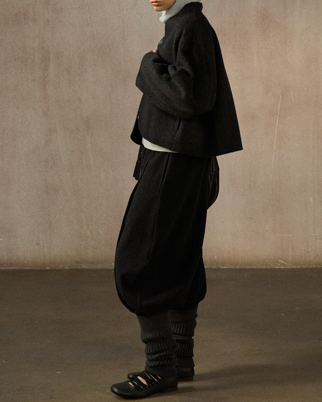 ノーカラーショートジャケット 10245