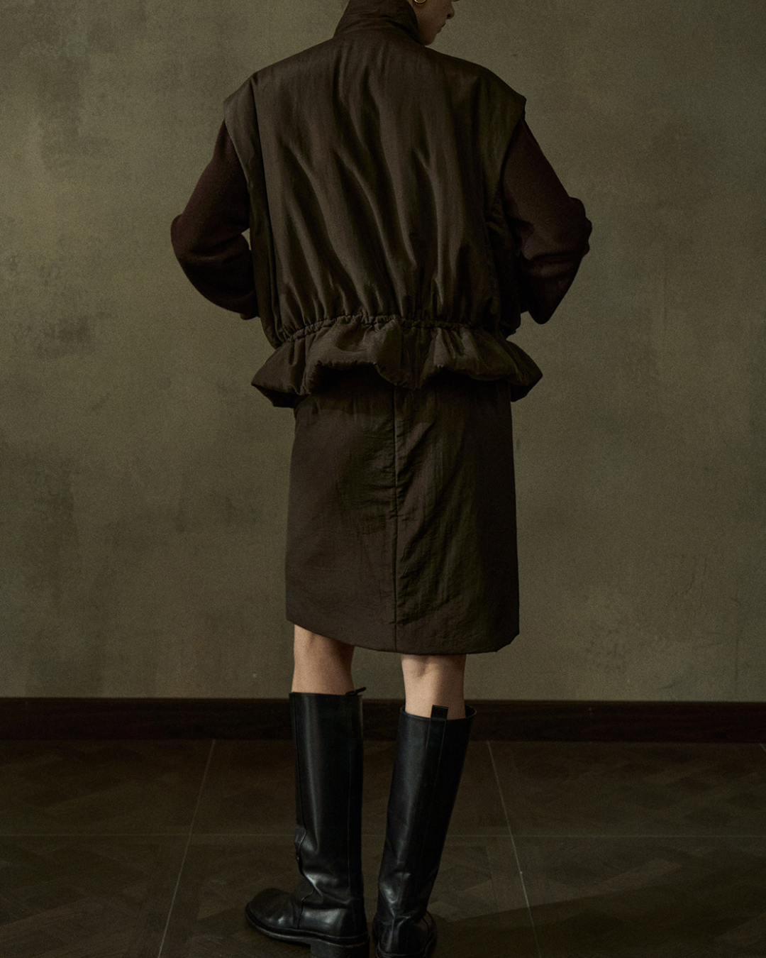 スタンドカラーキルティングベスト 10201