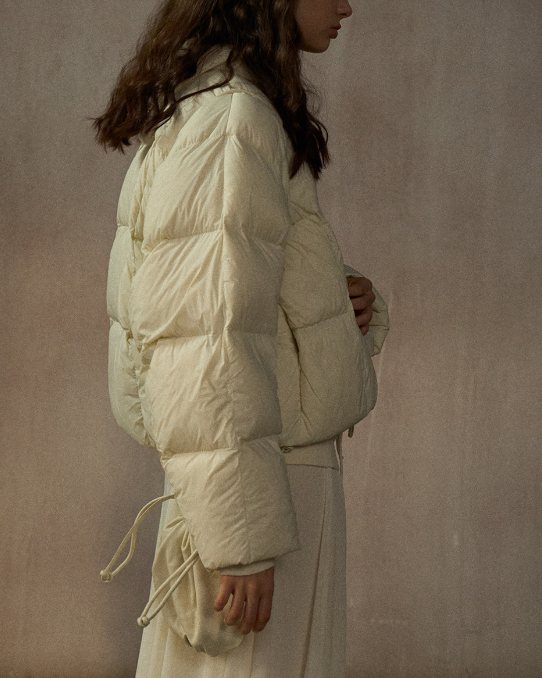 クルーネックドローコードショートコート 10268