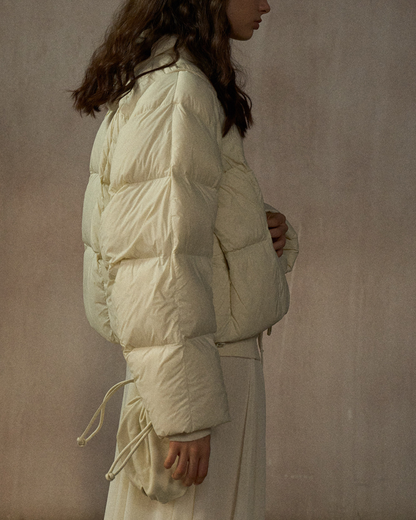 クルーネックドローコードショートコート 10268