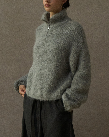 ハイカラーハーフジッププルオーバー 10266