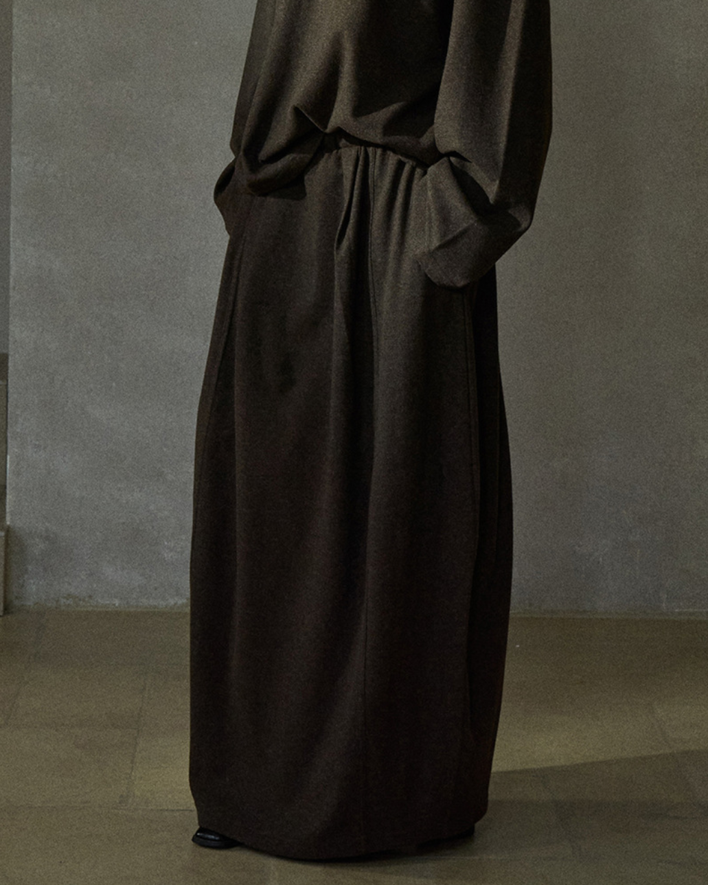 ウエストゴムロングルーズスカート 10215