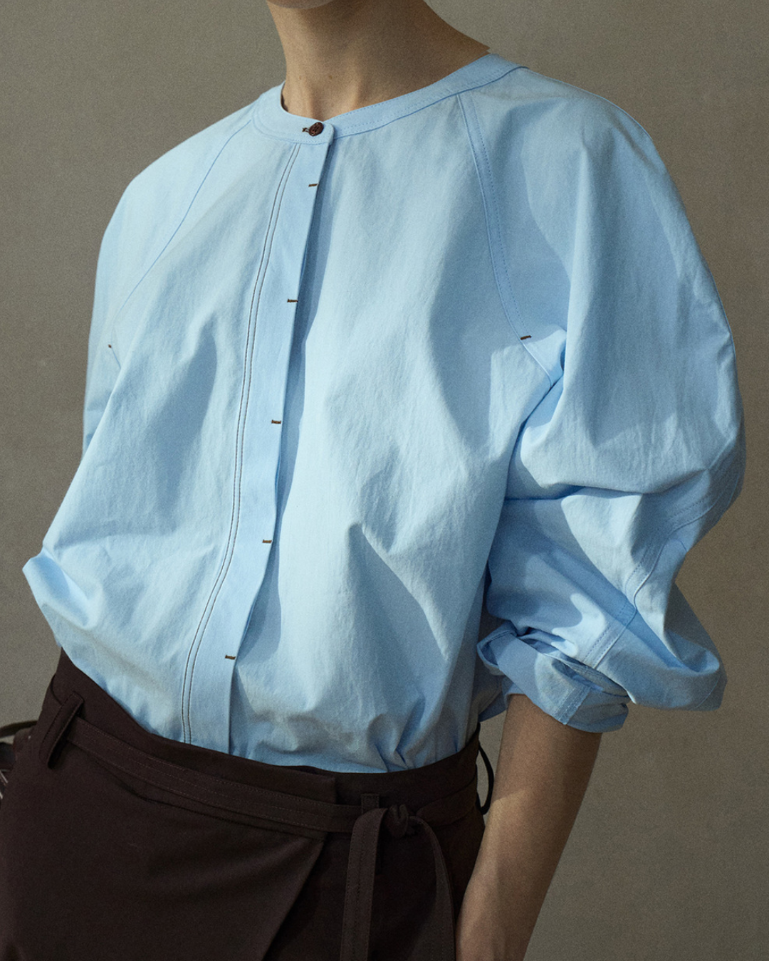 ノーカラーオーバーシャツ 10208