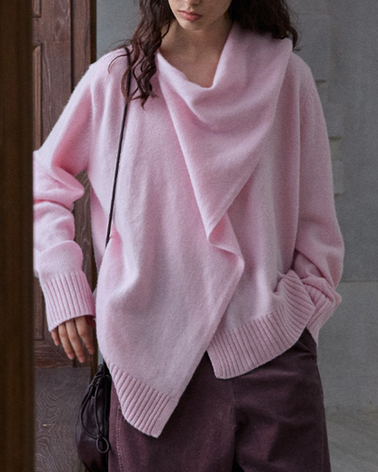 マフラーカラーニットプルオーバー 10190