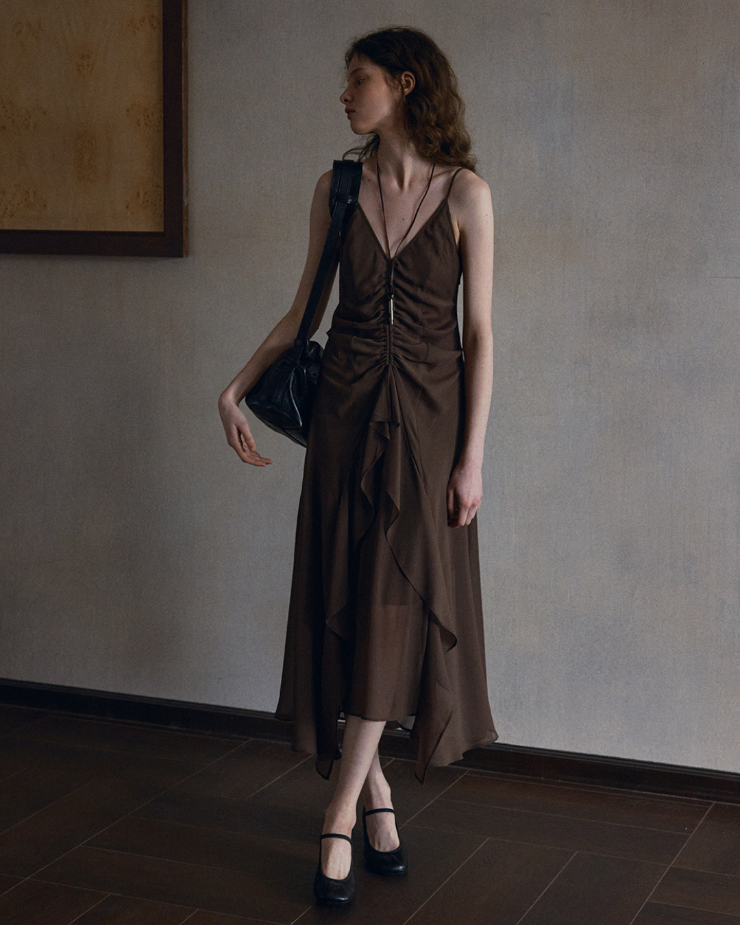 シンクロニシティアシンメトリバックレスドレスワンピース 10526