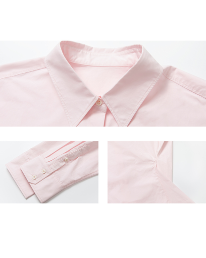 スタンダードカラーウエストスリムロングシャツ 10116