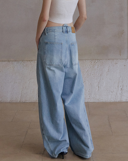 ウオッシュシミターデニムパンツ 10230