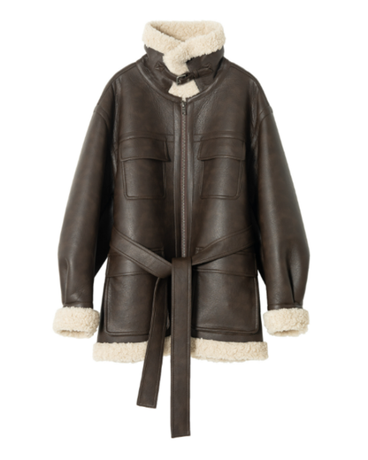 スタンドカラーストラップミディジャケット 10288