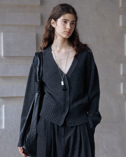 スリークショートニットカーディガン 10378