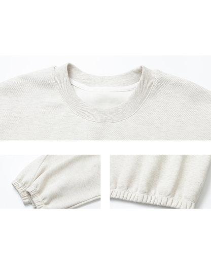 ラウンドネックドロップショルダースウェットプルオーバー 10223