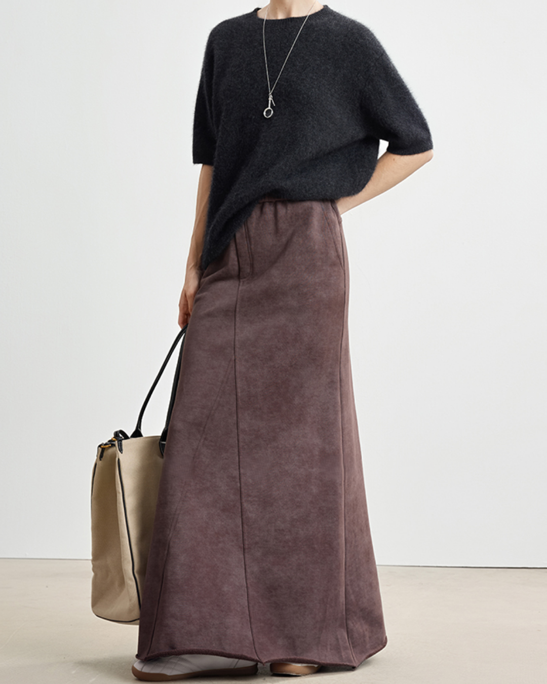アシンメトリーデザインフレアロングスカート 10331