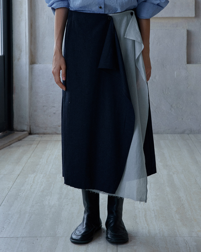 イレギュラーラップロングスカート 10185