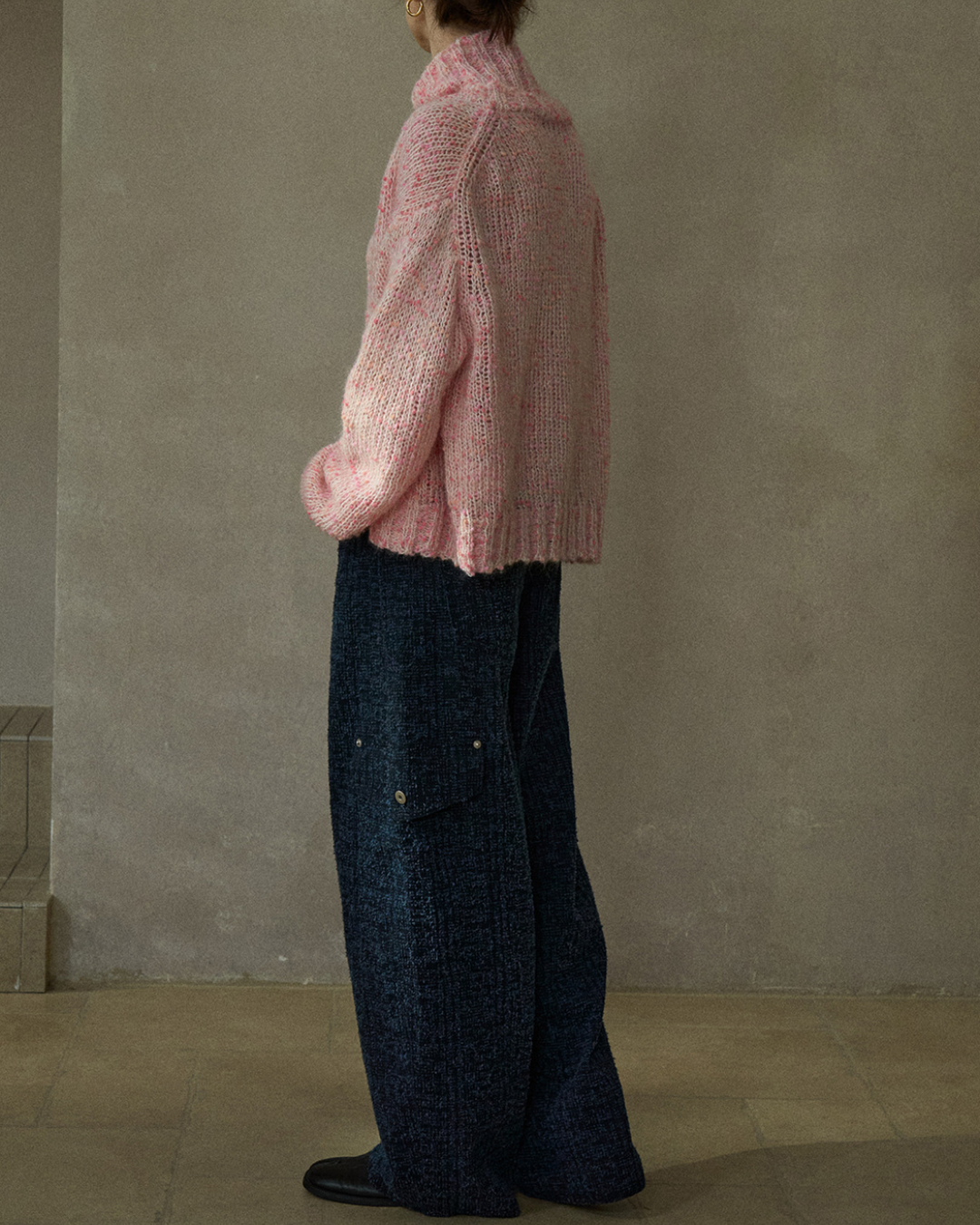 Vネックミディニットカーディガン 10216