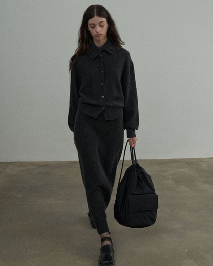 ツーウェイハイネックウォームニットカーディガン 10341