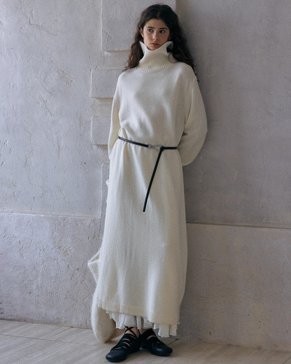 ハイカラーニットワンピース 10175