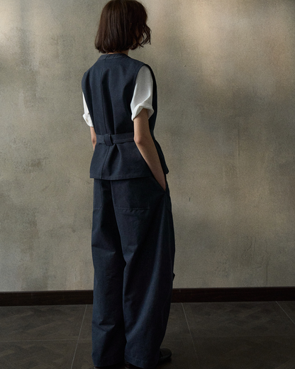 デニムライクストラップVネックベスト 10347