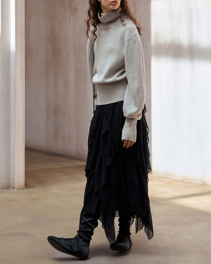 ハイカラーニットプルオーバー 10195