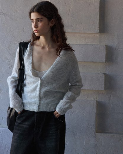 Vネックニットカーディガン 10169