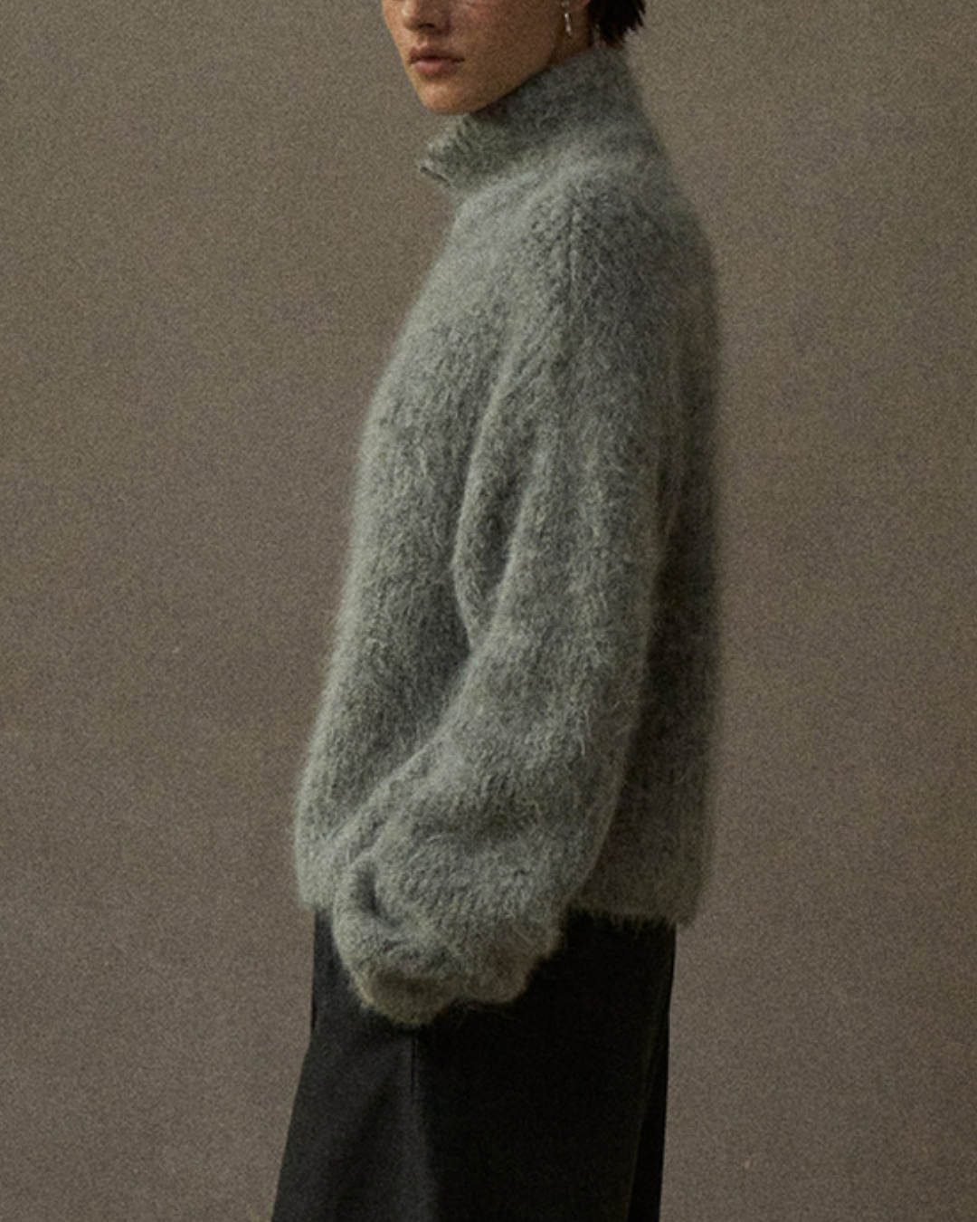 ハイカラーハーフジッププルオーバー 10266